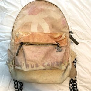 Grunge style backpack with chains